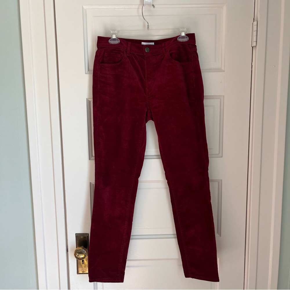 Loft Pants Size 28 Straight Leg Red Velvet